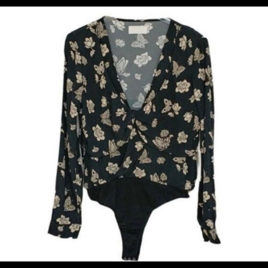 Capulet Black Butterfly Print Bodysuit